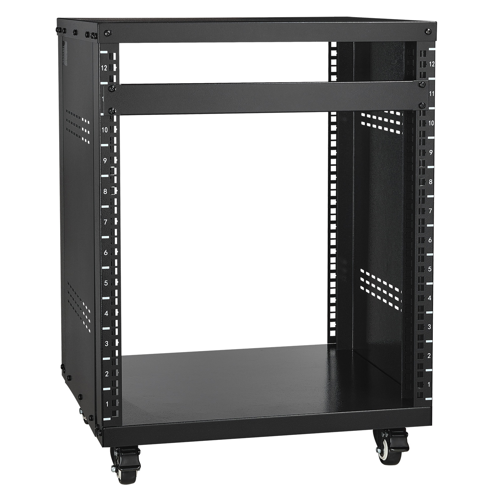 12U AV Rack Stand 500 Lbs Capacity Network Stereo Recording Studio Rack_voghion.com